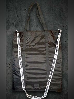 UGG Black Nylon Logo Strap Tote Bag NWT 14.5”X13”X4”